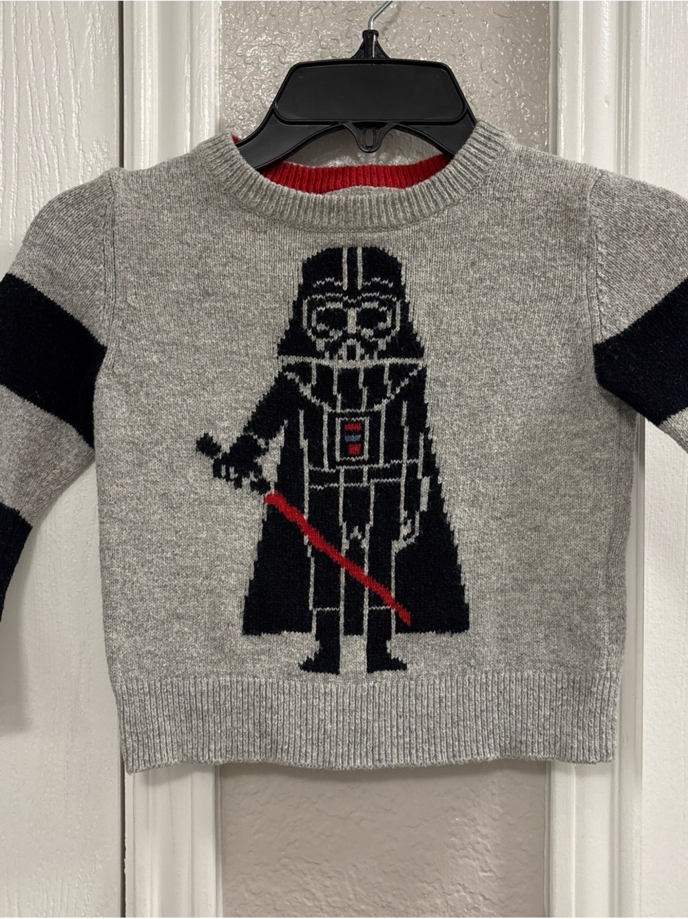 GAP Gray, Black & Red Darth Vader Kids Sweater